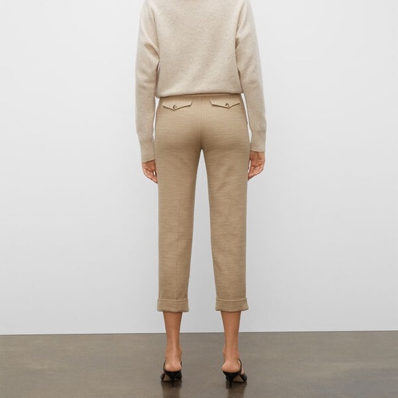 Club Monaco Camel Textured Slim Trousers - Picture 3 of 6